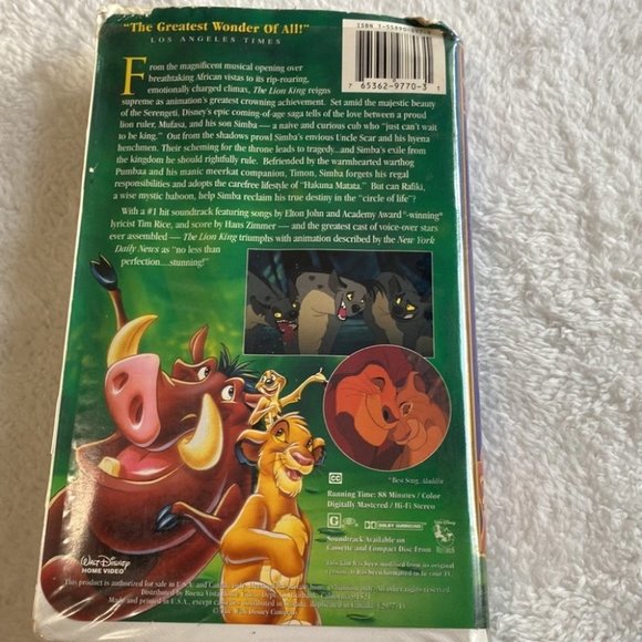 💕The Lion King (VHS, 1995) Masterpiece Collection - Picture 2 of 10
